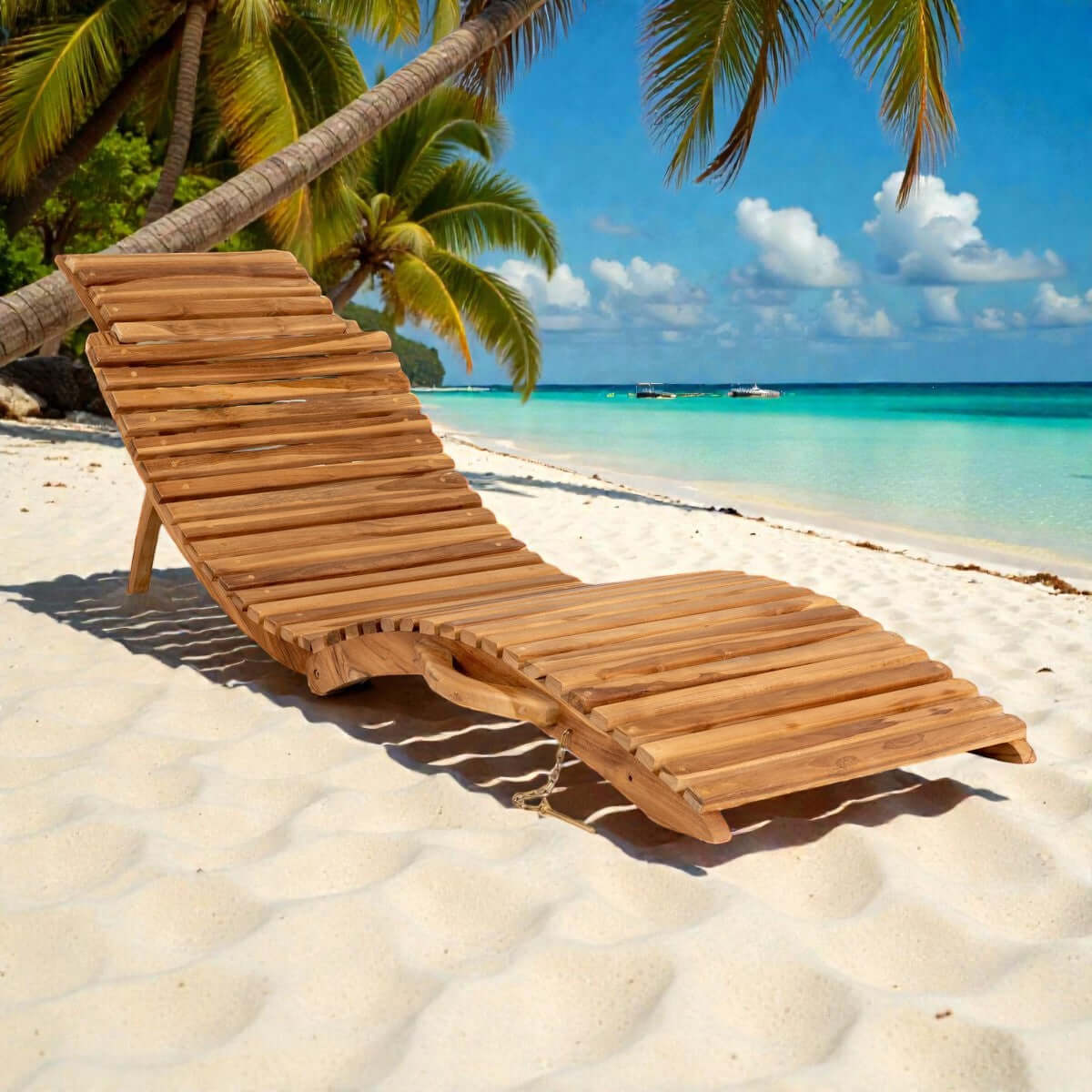 Arrieta ligbed teakhout naturel - ergonomisch gebogen - 160 × 50 × 25 cm