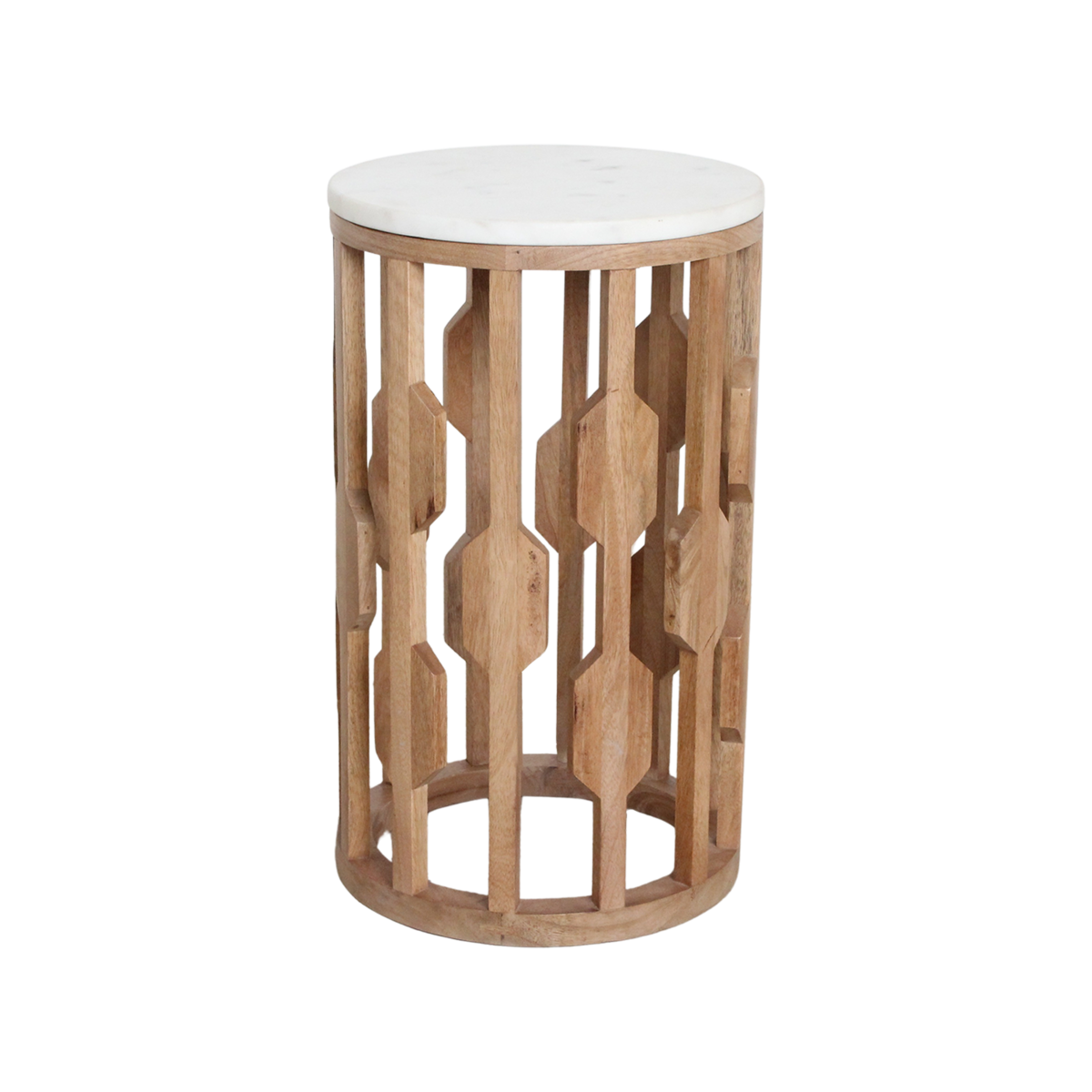 Atjeh bijzettafel marmer wit - 40x40x50 cm - Raw Materials - Casanovio