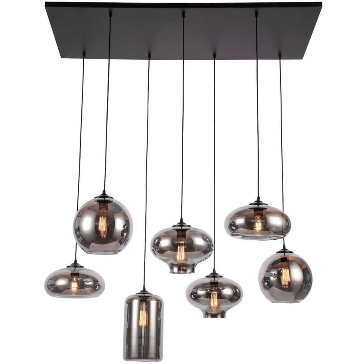 Ava Hanging Lamp Smoke Glass 7-Light - Luxury Living B.V.