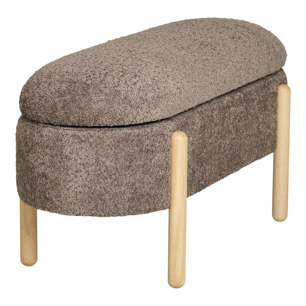 Branca Bench - Brown/Natural, polyester/schuim/multiplex, 98x41x48 cm - House Nordic ApS