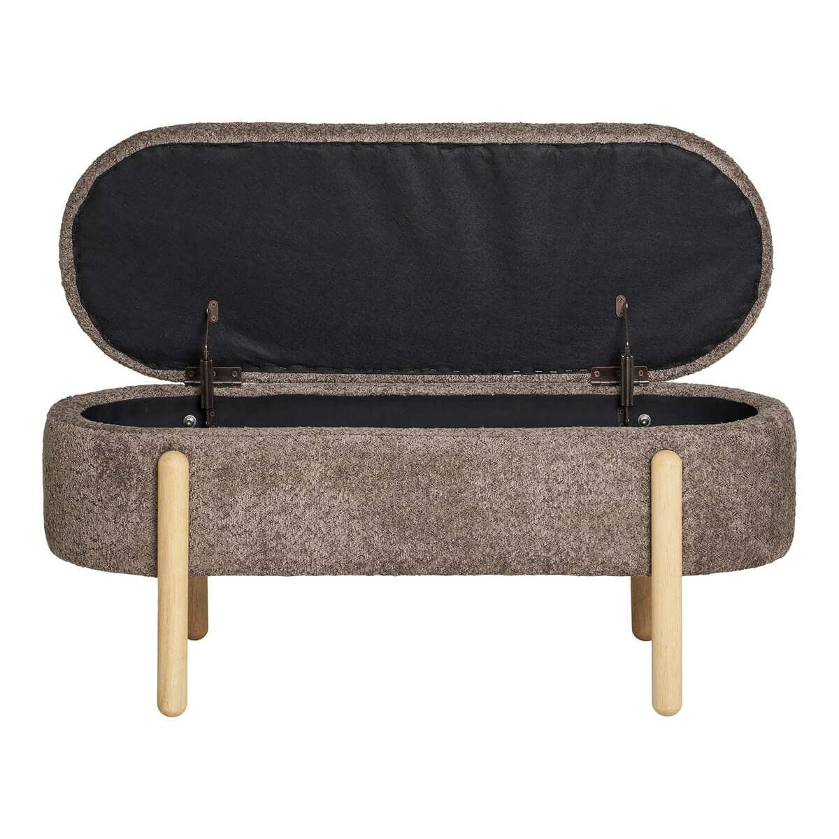 Branca Bench - Brown/Natural, polyester/schuim/multiplex, 98x41x48 cm - House Nordic ApS