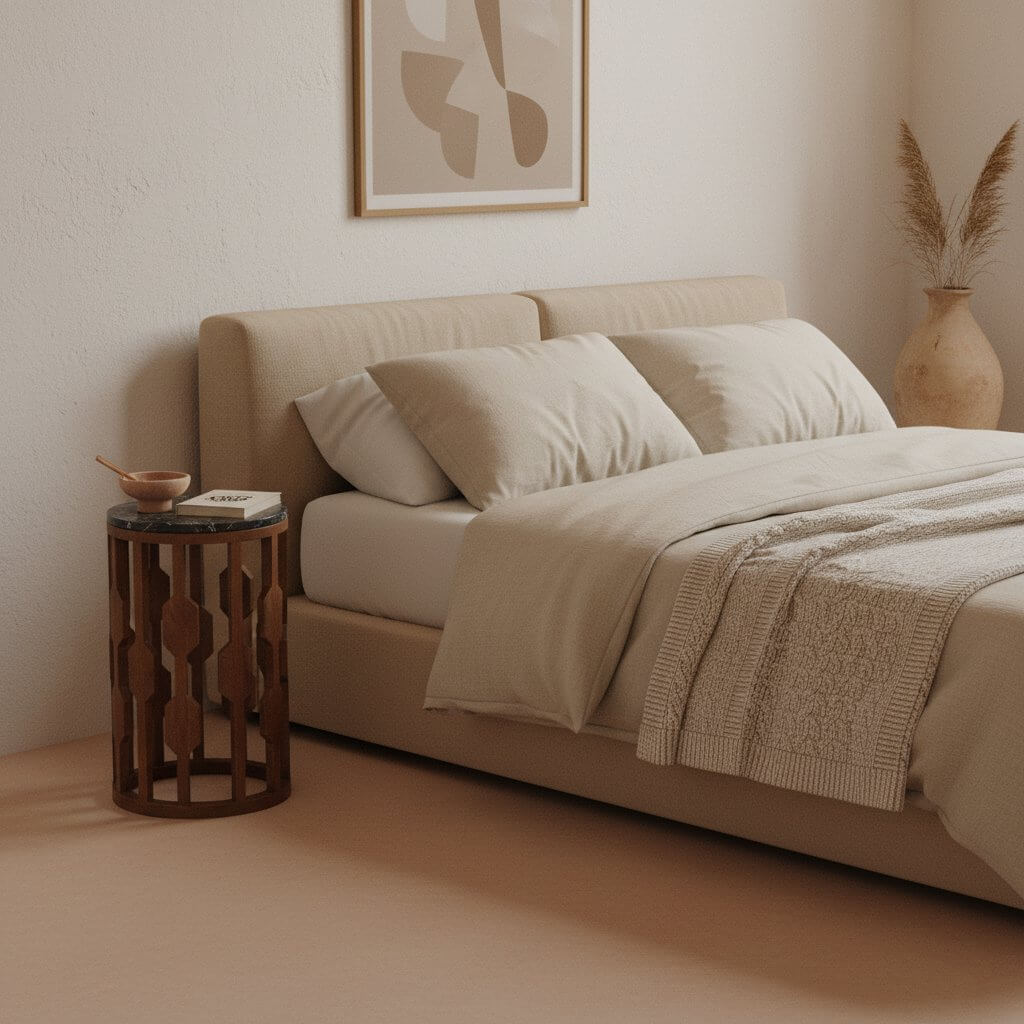 Lampung bijzettafel marmer zwart - 40x40x50 cm - Raw Materials