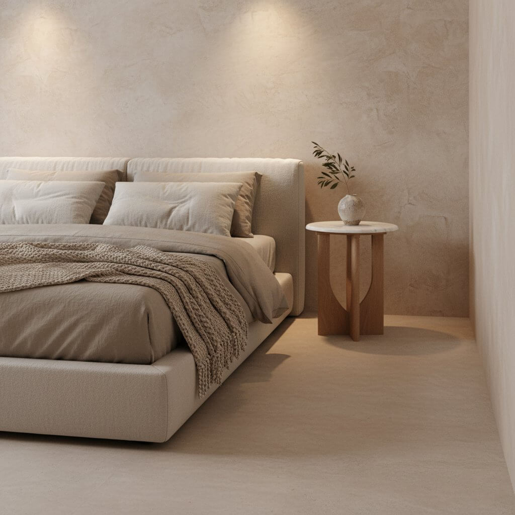 Kuching bijzettafel marmer wit - 30x30x50 cm - Raw Materials