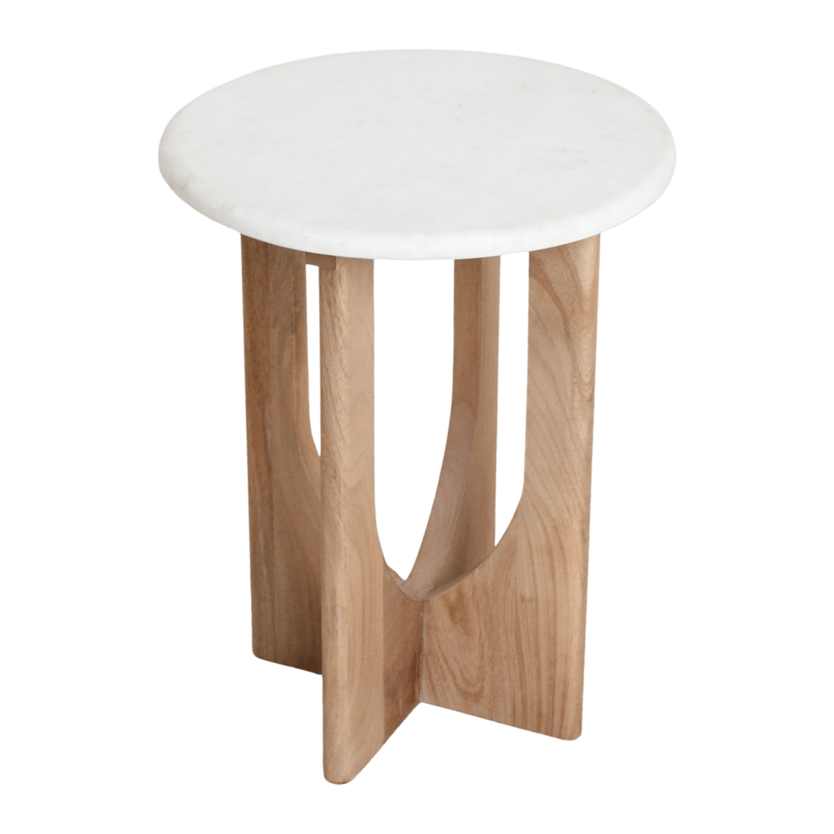 Kuching bijzettafel marmer wit - 30x30x50 cm - Raw Materials