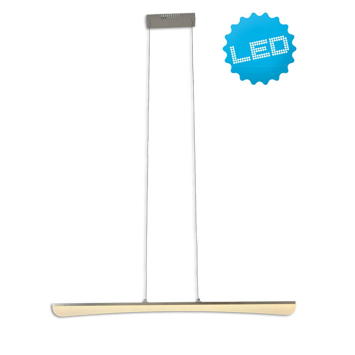 Bones 2 LED hanglamp chroom met acrylglas - 100 × 8 × 150 cm