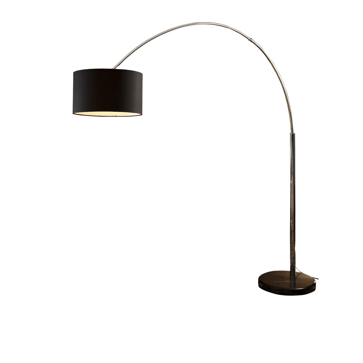 Booglamp Zwart met Marmeren Voet – Luxe Moderne Vloerlamp 210 cm - SalesFever - Casanovio