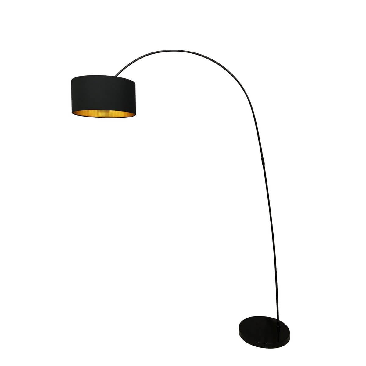 Arc lamp with black fabric shade - SalesFever
