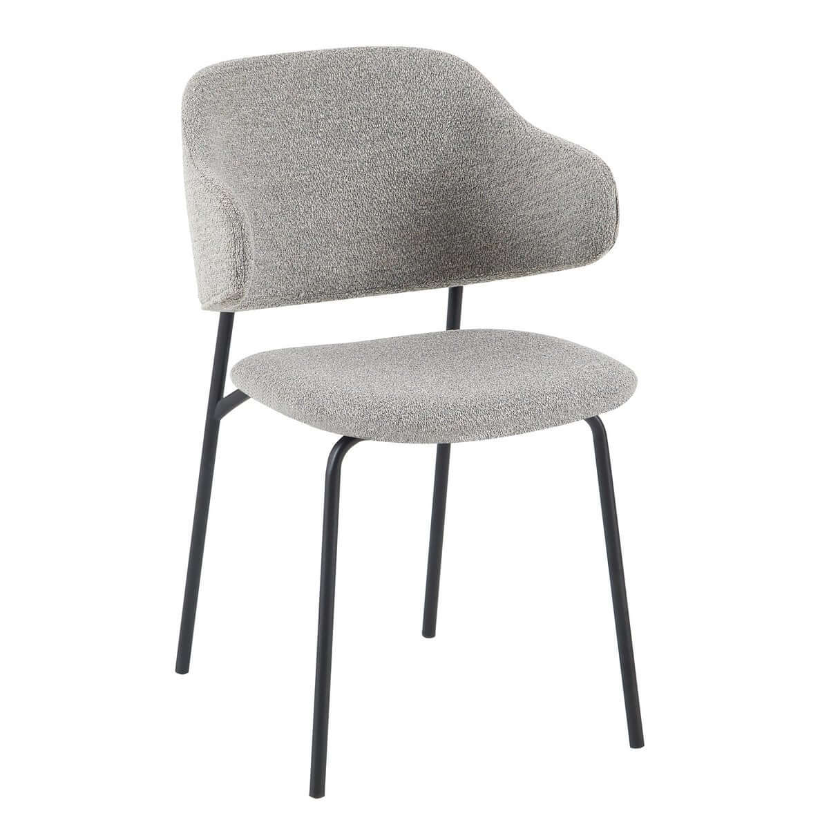 Bouclé armchair set of 2 light gray - SalesFever