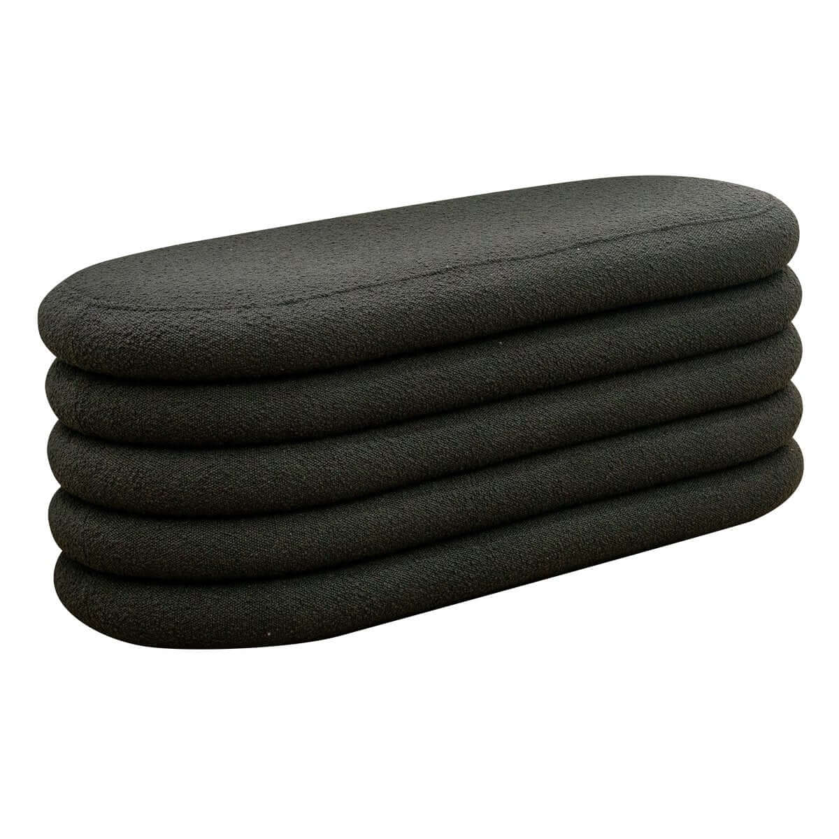 Bouclé Polsterhocker/Bettbank Anthrazit - SalesFever