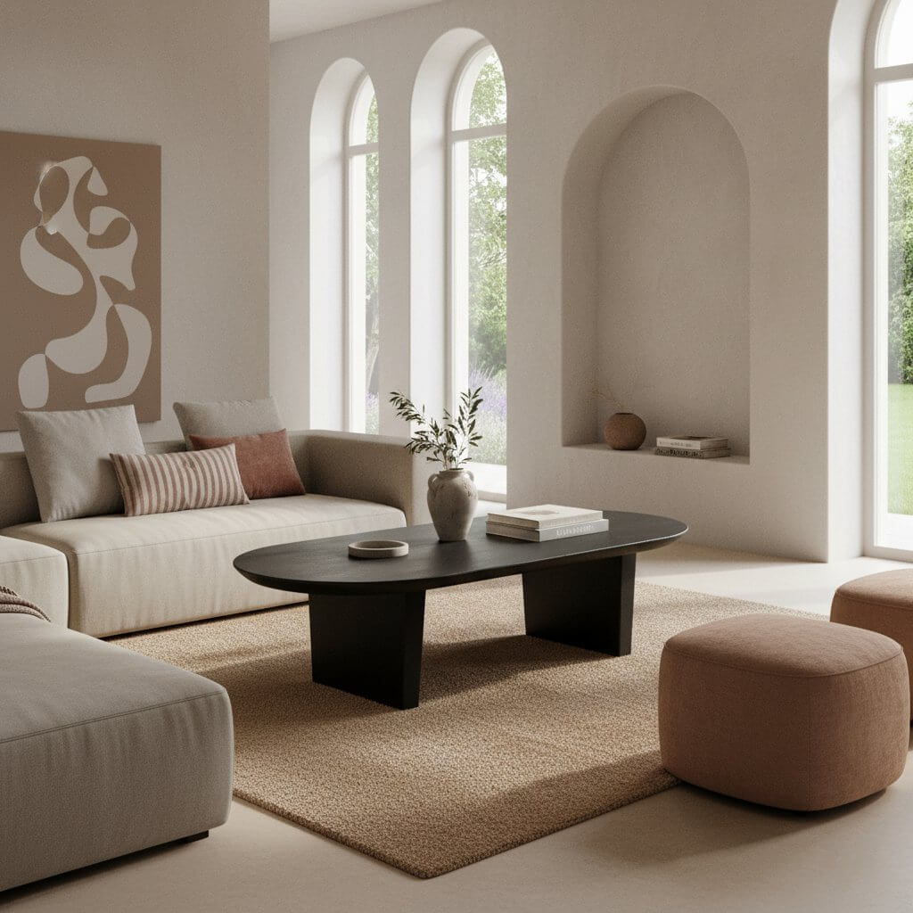 Bullnose salontafel zwart