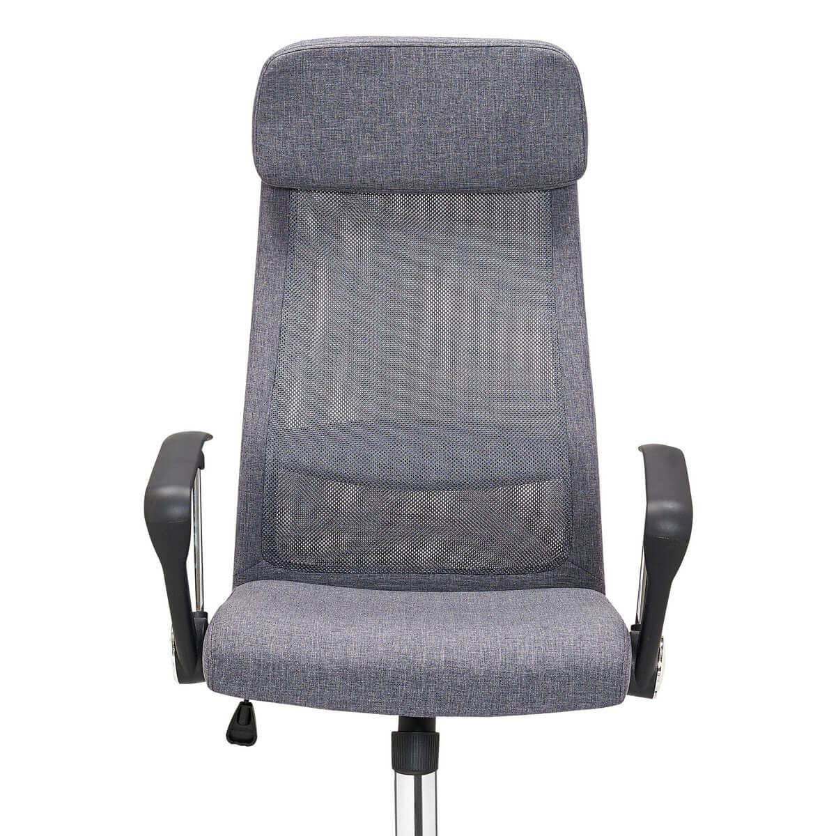 Gray office chair with mesh and fabric upholstery - SalesFever