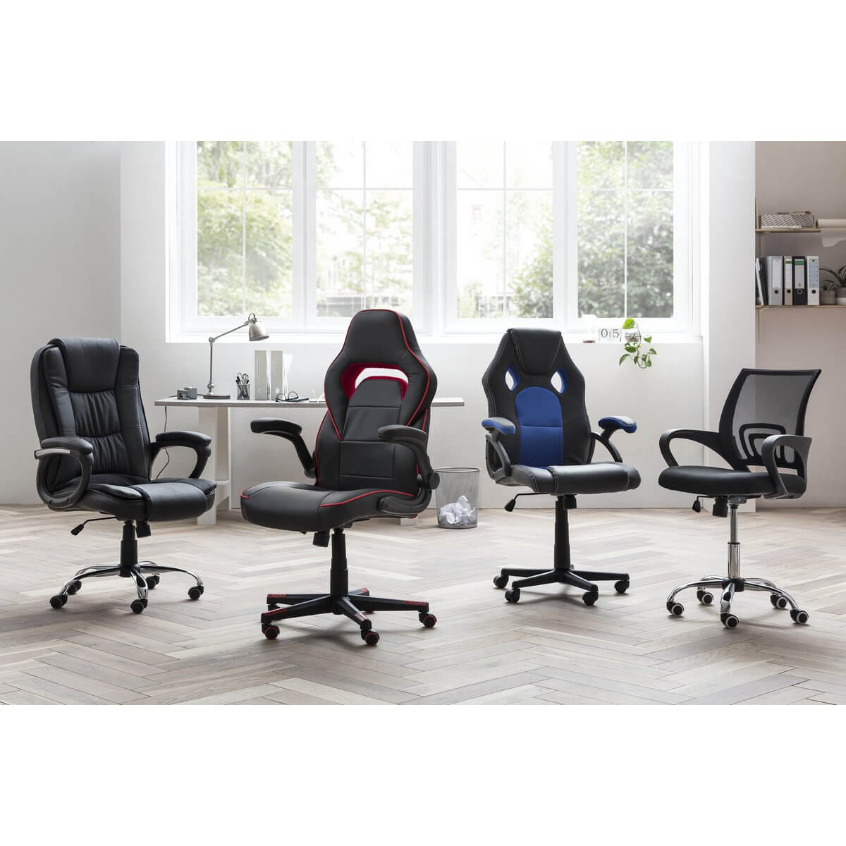 Office chair with mesh covering, black/gray - SalesFever