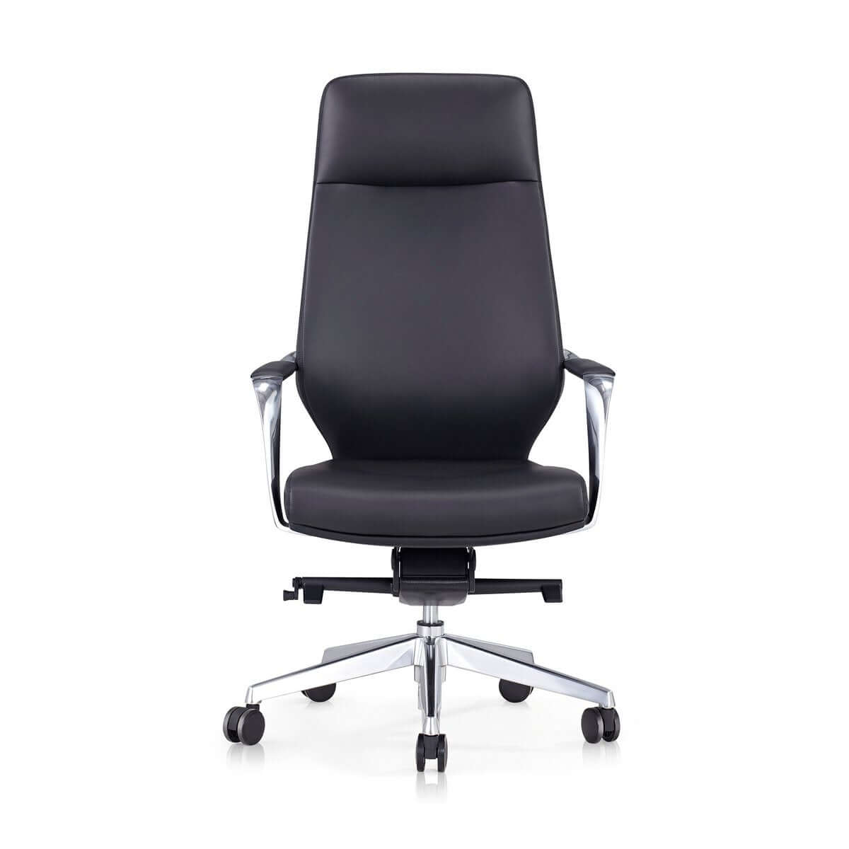 Office chair faux leather look black - SalesFever