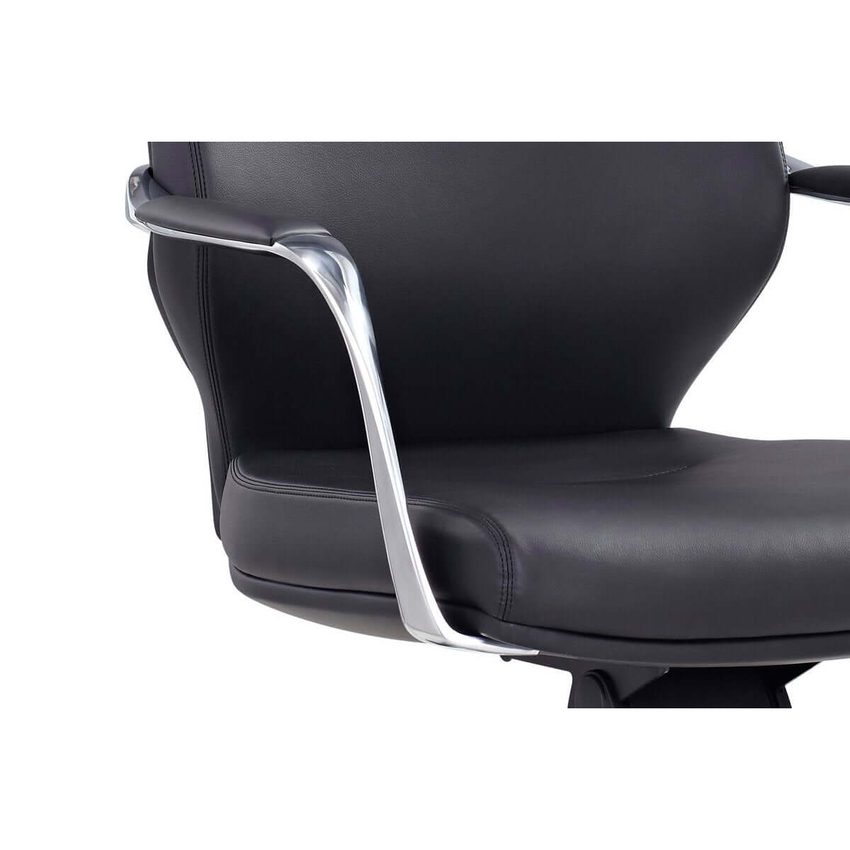 Office chair faux leather look black - SalesFever