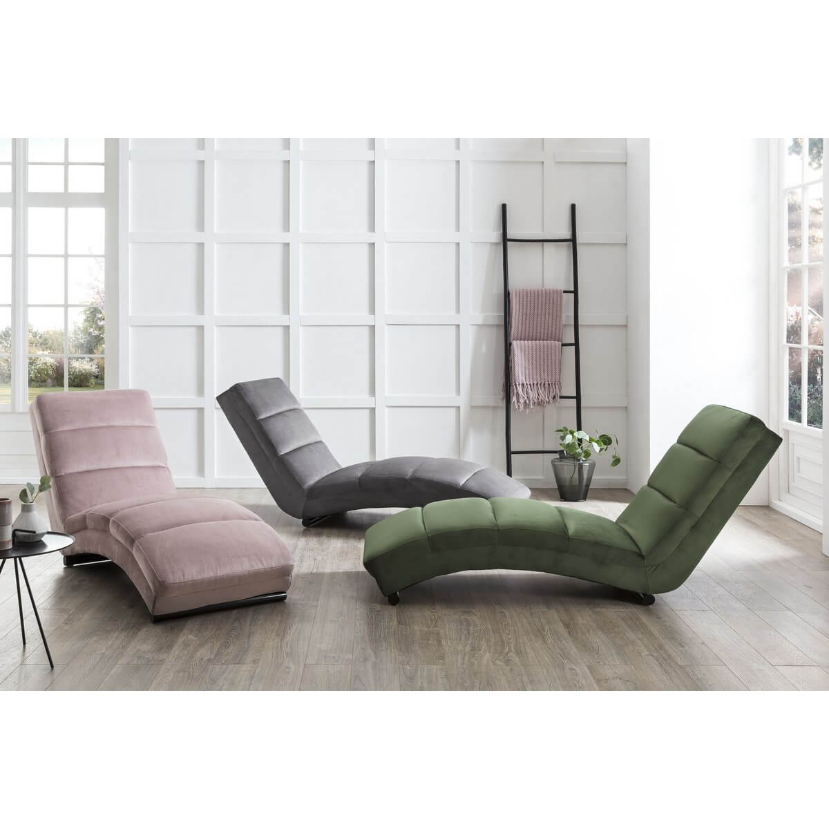 Chaise longue rose velvet - SalesFever