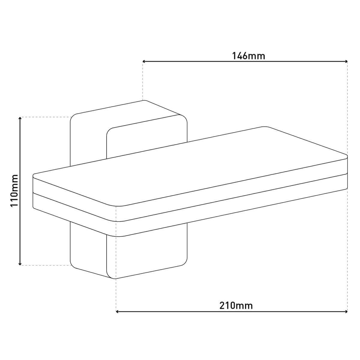 Clair led buitenmuurlamp metaal kunststof - warm wit - 21 × 14,6 × 11 cm