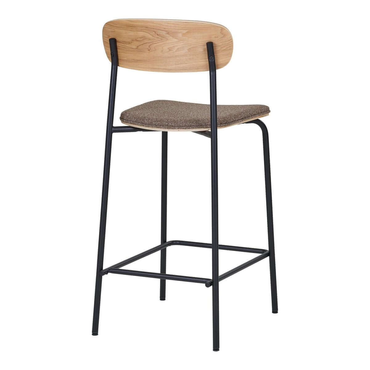 Estepona Counter Chair - Nature/Brown/Black, Steel, Polyester, Plywood, 49x42.5x95cm - set of 2 - House Nordic ApS