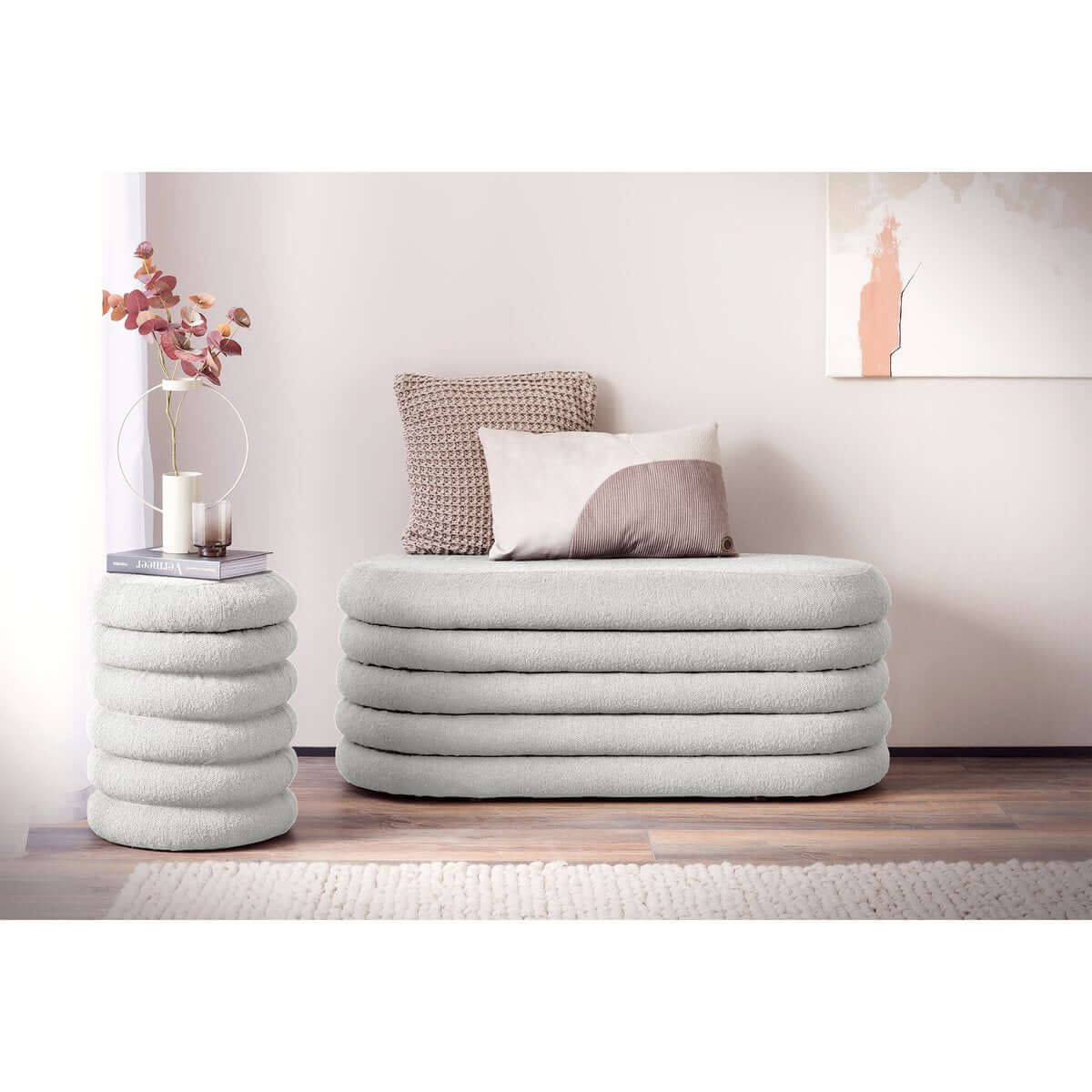 Curly Sitzhocker Ø38 cm White - SalesFever