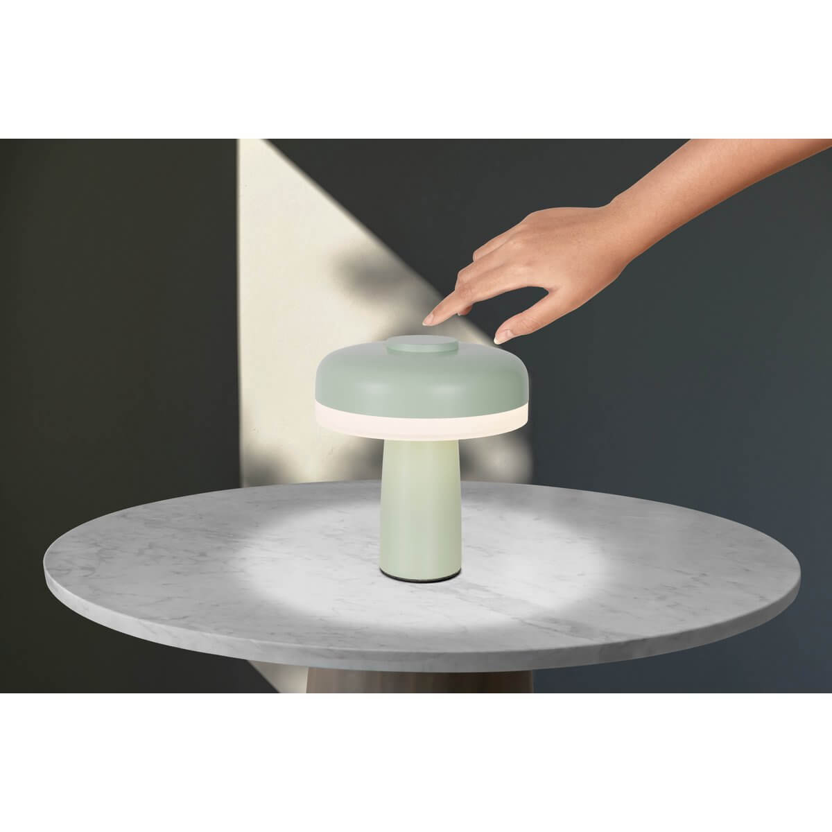 Draadloze tafellamp mint metaal - dimbaar met touch - Ø 15 × 16,5 cm