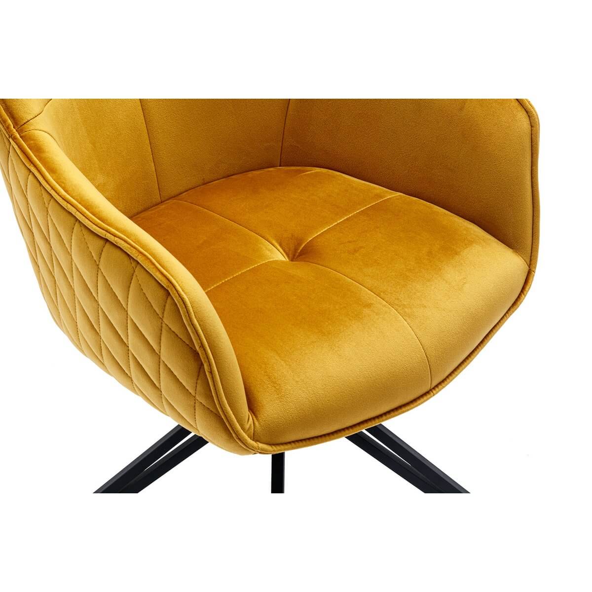 Armchair with yellow honeycomb quilting - SalesFever