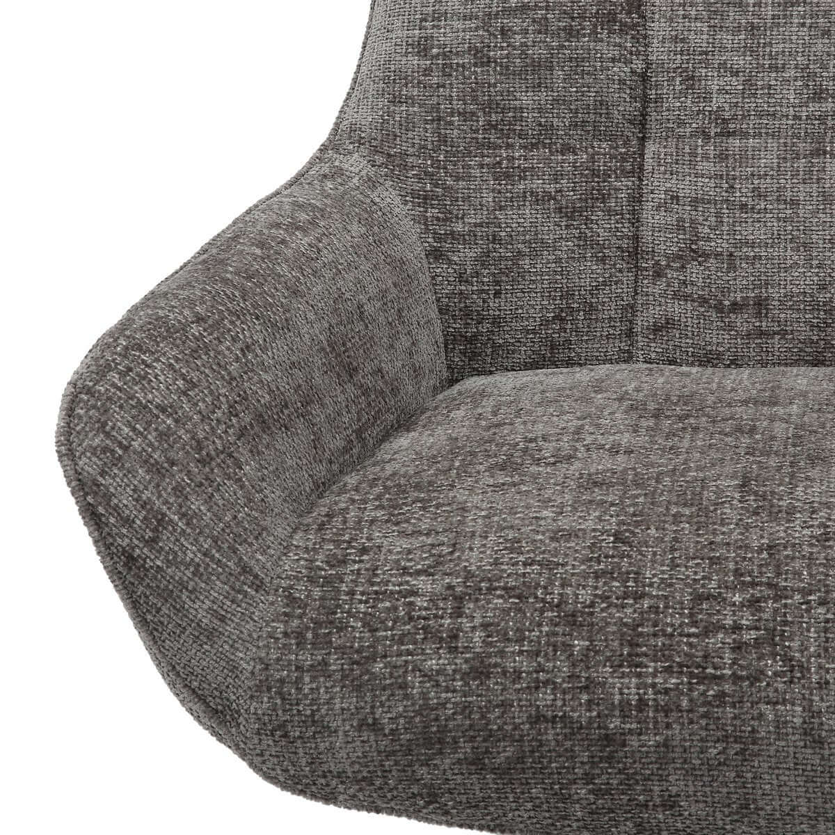 Armchair chenille fabric dark gray - SalesFever