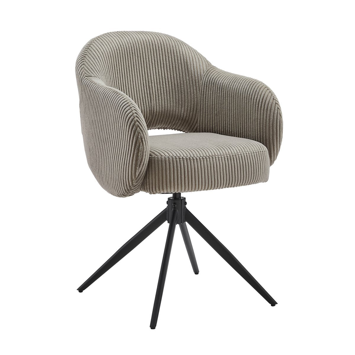 Draaistoel Corduroy Grijs met Zwart Metalen Onderstel – 360° Retourfunctie & Pocketvering - SalesFever - Casanovio