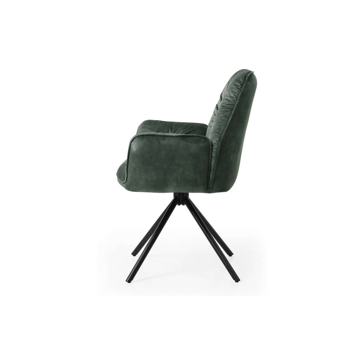 Armchair with 360° swivel function, dark green - SalesFever