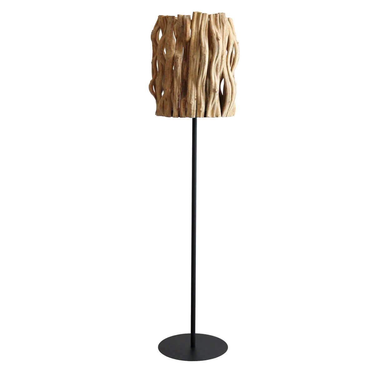 Floor lamp driftwood natural/black 140 cm - SalesFever