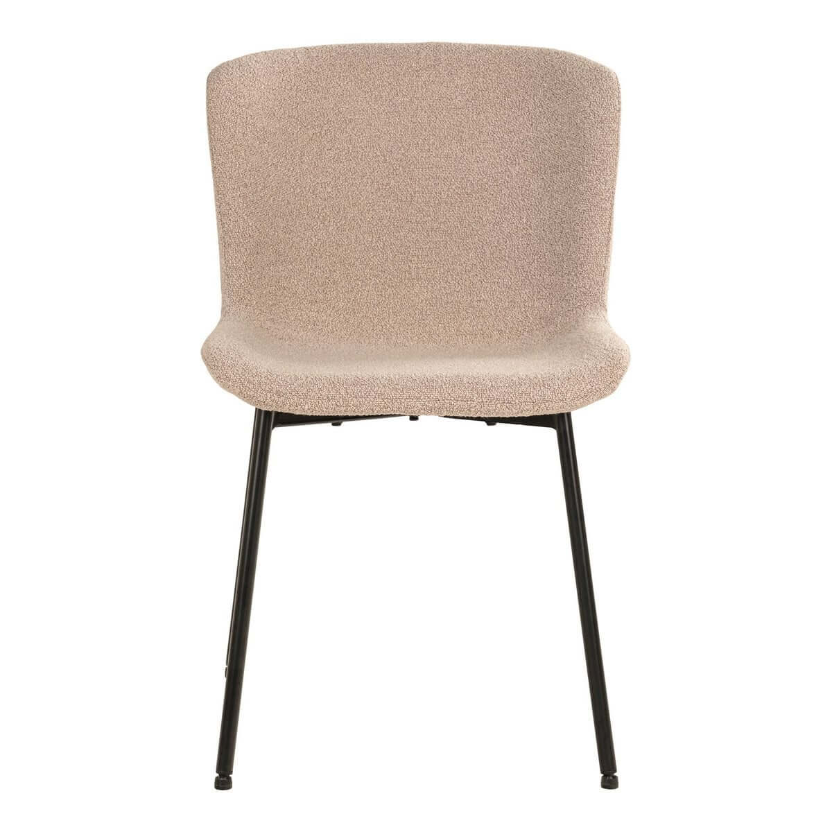 Maceda Dining Chair - Beige Bouclé, Black Legs - Set of 2 - House Nordic ApS