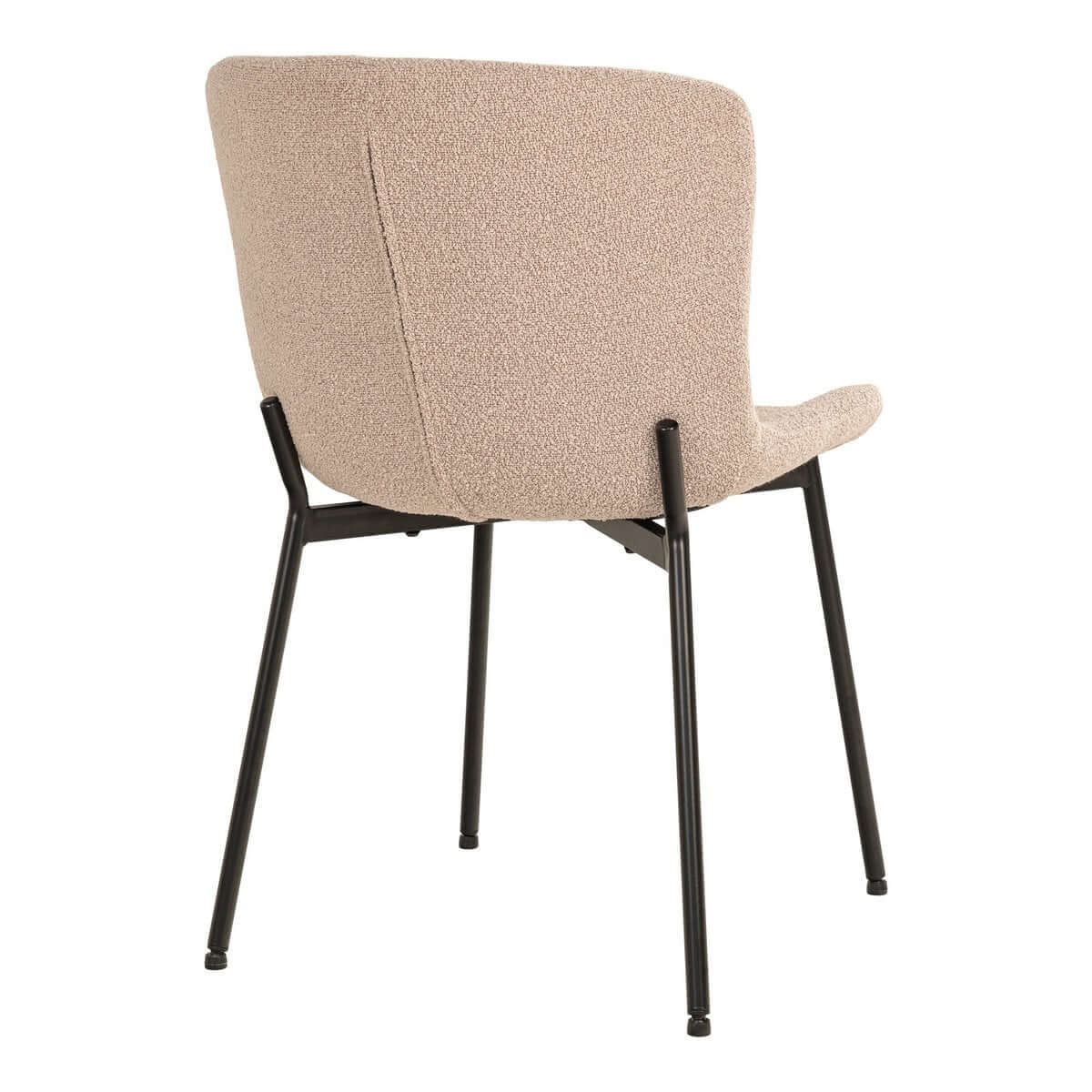 Maceda Dining Chair - Beige Bouclé, Black Legs - Set of 2 - House Nordic ApS