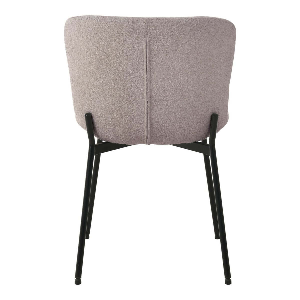 Maceda Dining Chair - Beige Bouclé, Black Legs - Set of 2 - House Nordic ApS