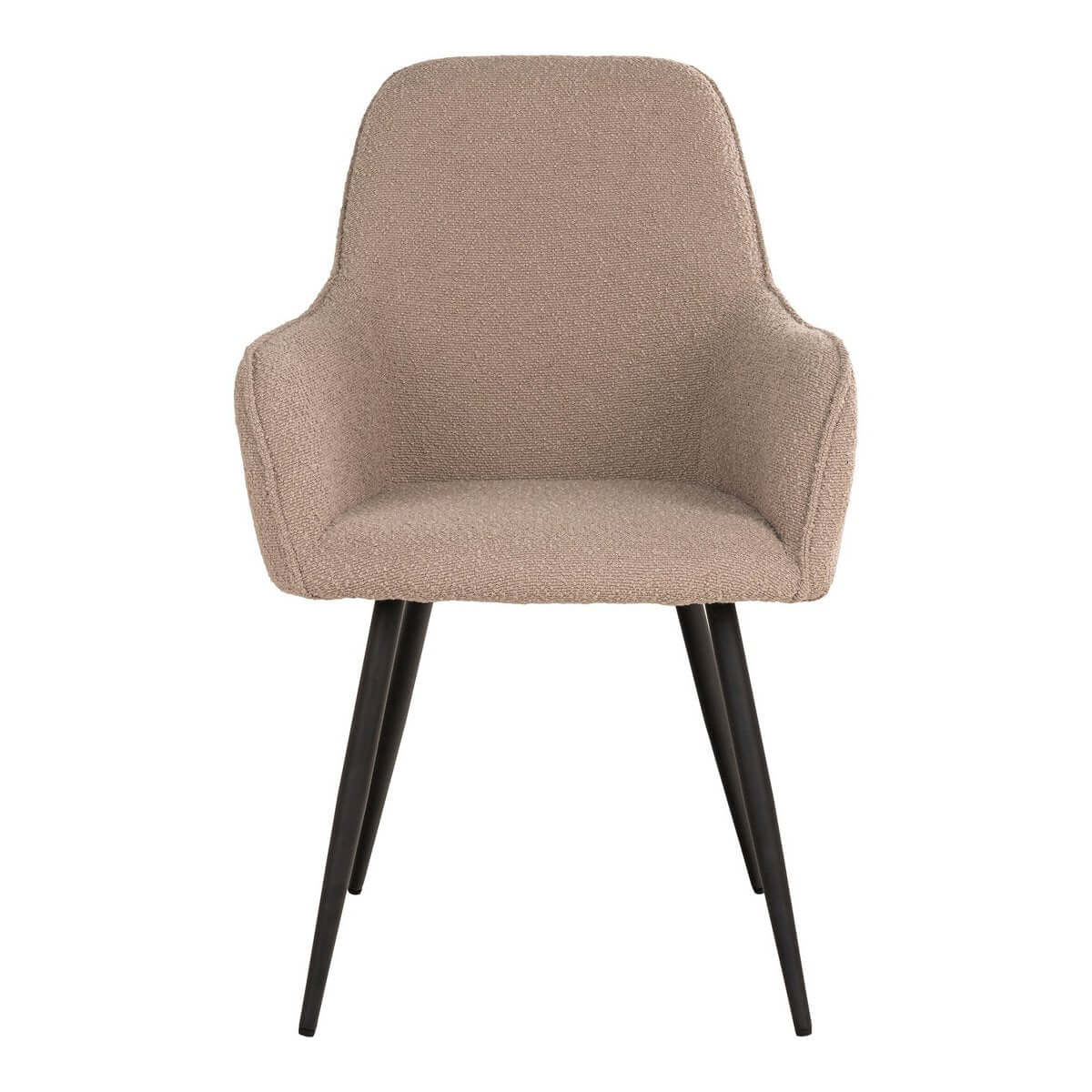 Harbo Dining Chair - Beige Bouclé, Black Legs - Set of 2 - House Nordic ApS