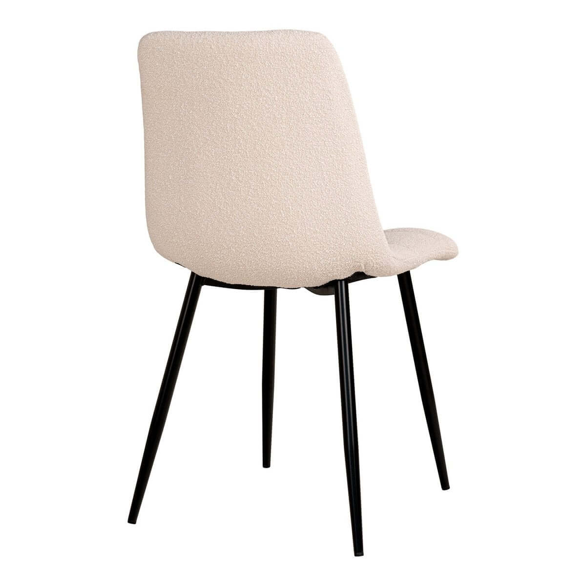 Middelfart Dining Chair - White, Bouclé, Black Metal Legs - Set of 2 - House Nordic ApS