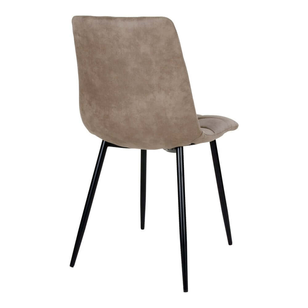 Middelfart Dining Chair - Brown, Microfiber, Black Metal Legs - Set of 2 - House Nordic ApS
