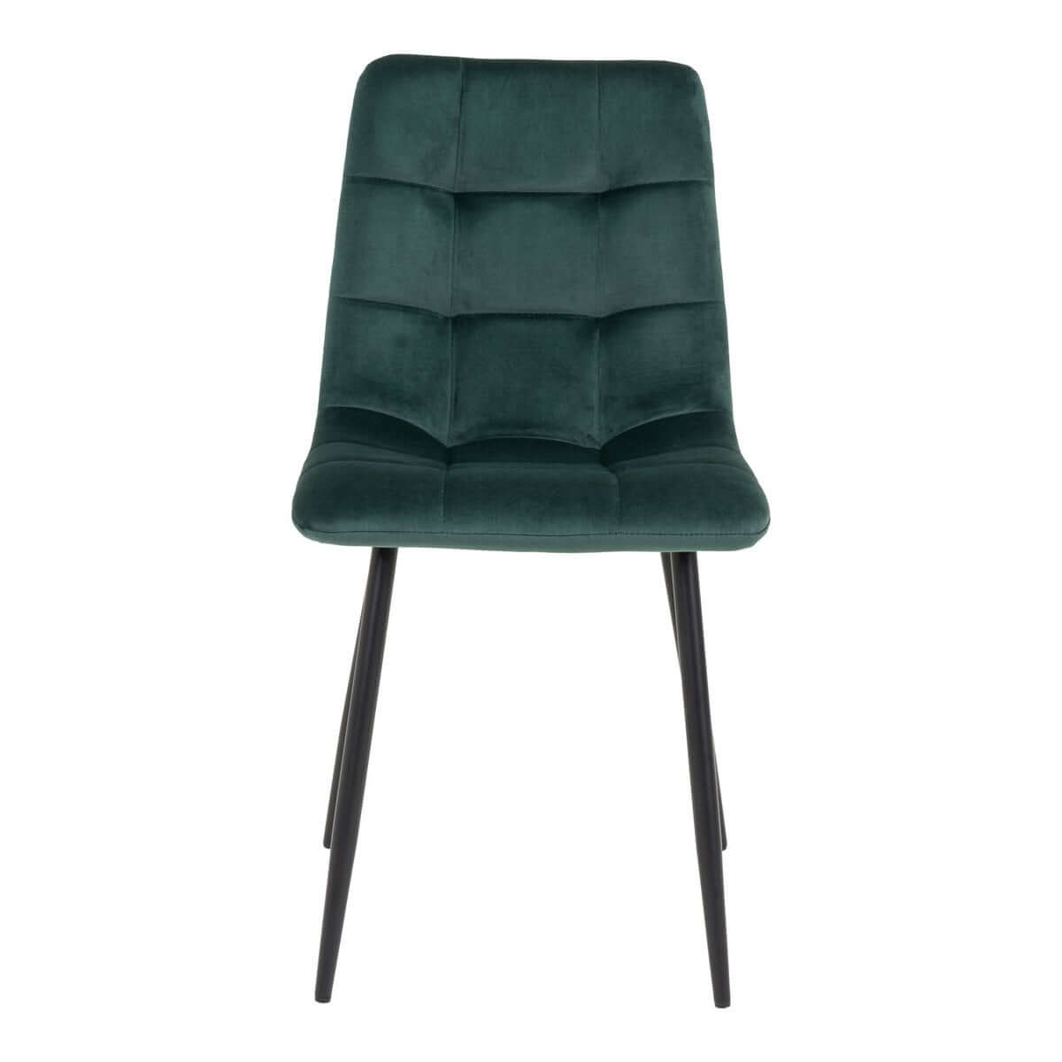 Middelfart Dining Chair - Polyester Velvet, Steel, Dark Green - Set of 2 - House Nordic ApS