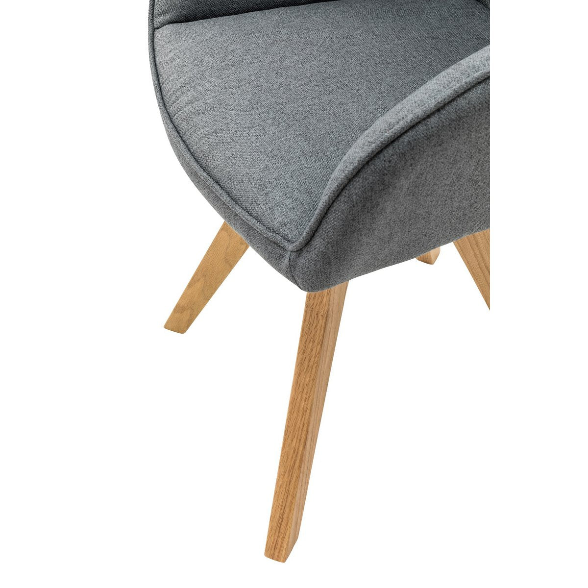 Eetkamerstoel Grijs – Diamantstiksel & Massief Eikenhouten Poten – Set van 2 - SalesFever - Casanovio