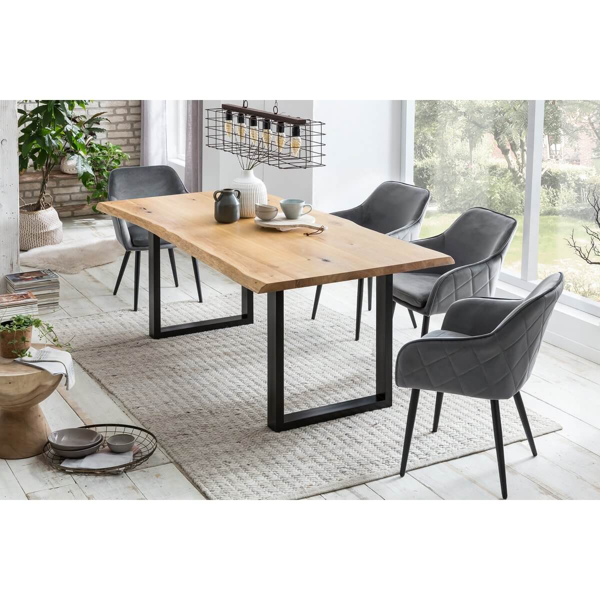 Dining room chair gray velvet - SalesFever