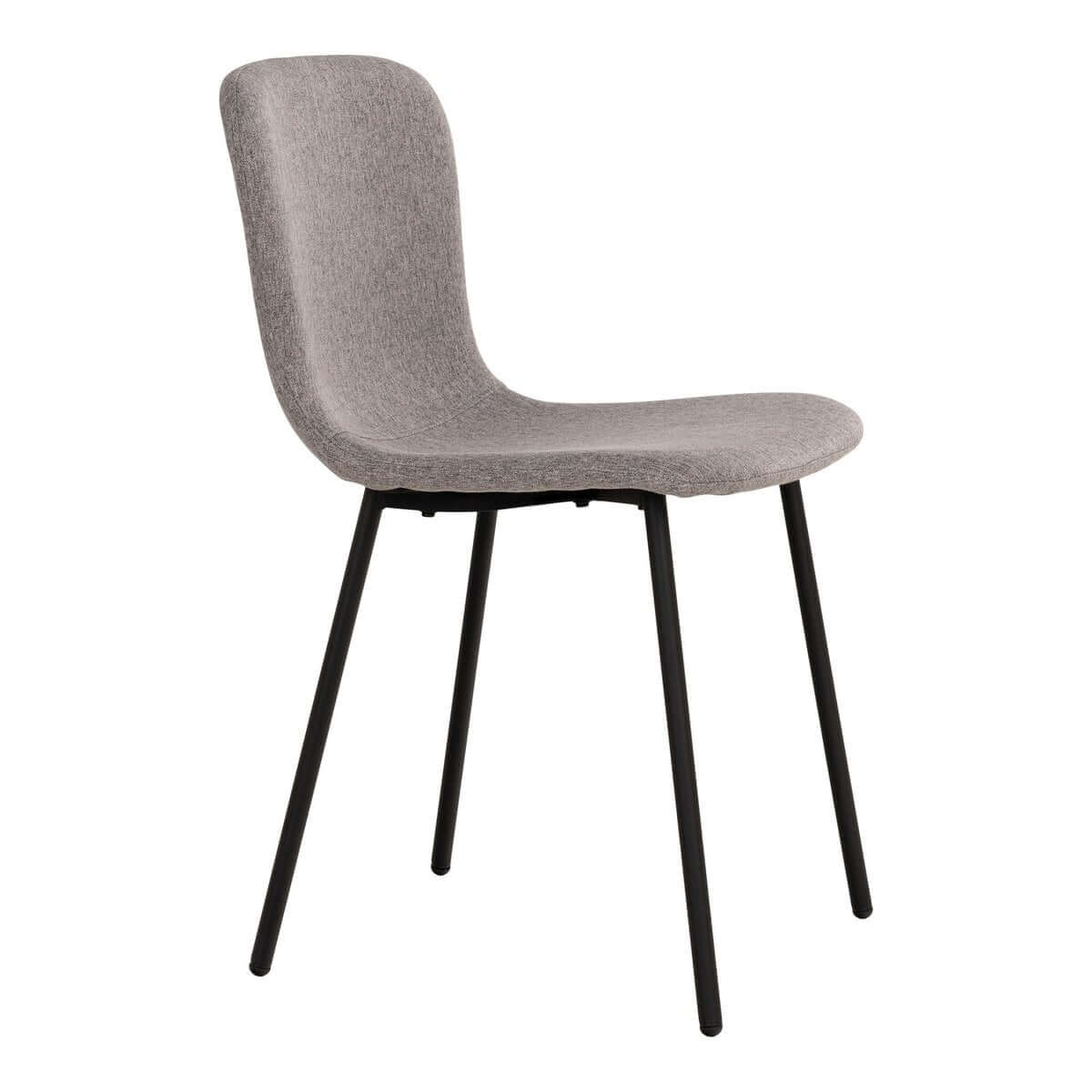 Halden Dining Chair - Light Grey, Black Legs - Set of 2 - House Nordic ApS
