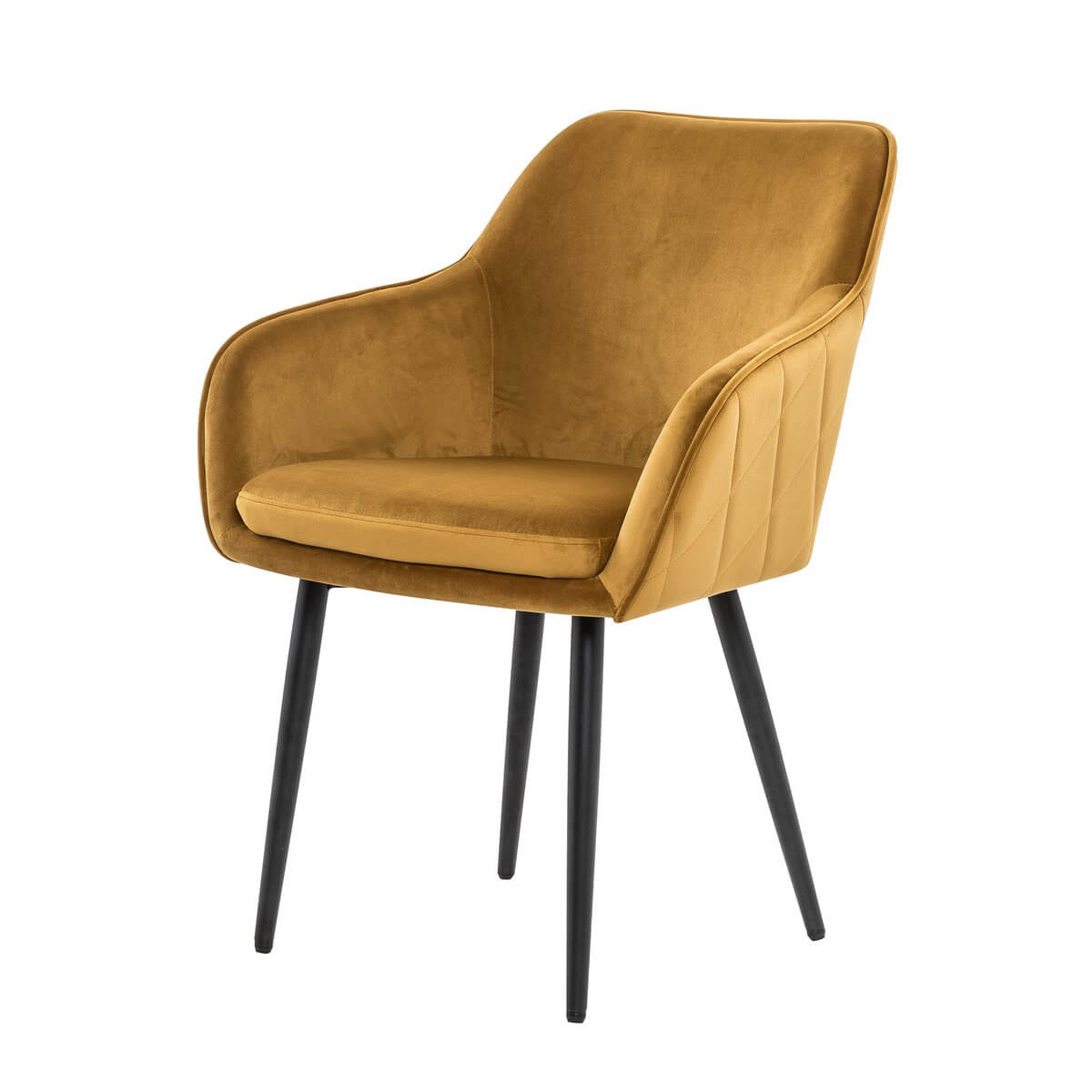 Dining chair mustard yellow velvet - SalesFever