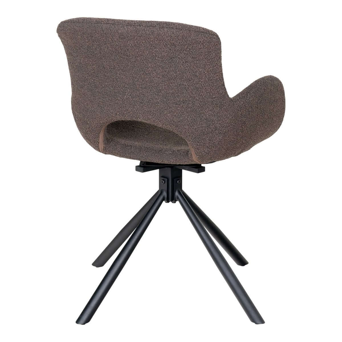 Amorim Dining Chair - Mushroom Bouclé, Black Swivel Base - Set of 2 - House Nordic ApS