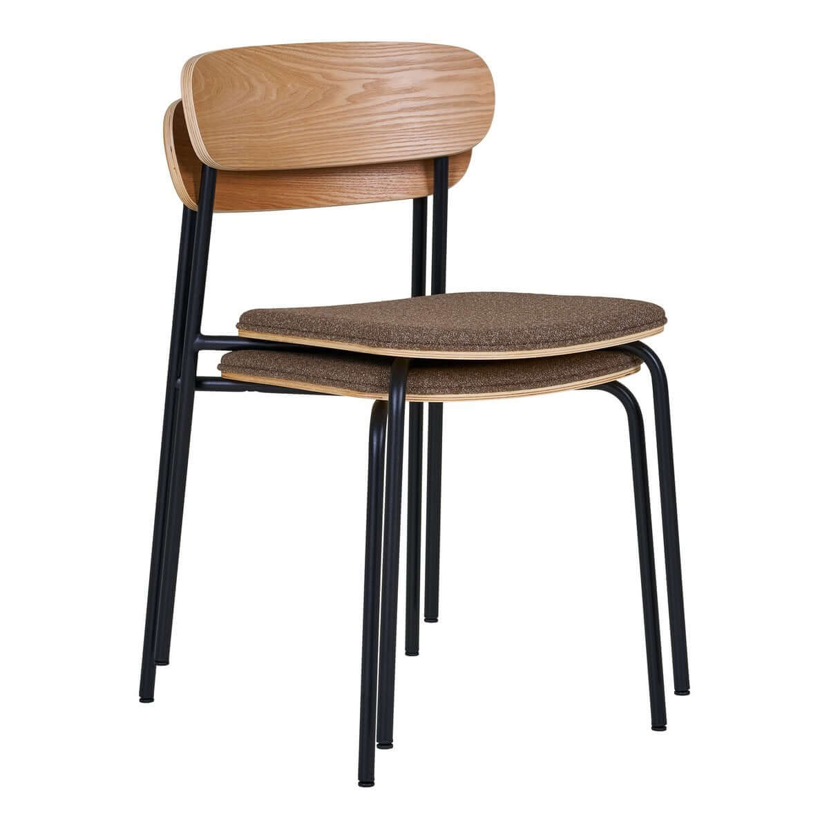 Estepona Dining Chair - Nature/Brown/Black, 51x47x77cm - Set of 2 - House Nordic ApS