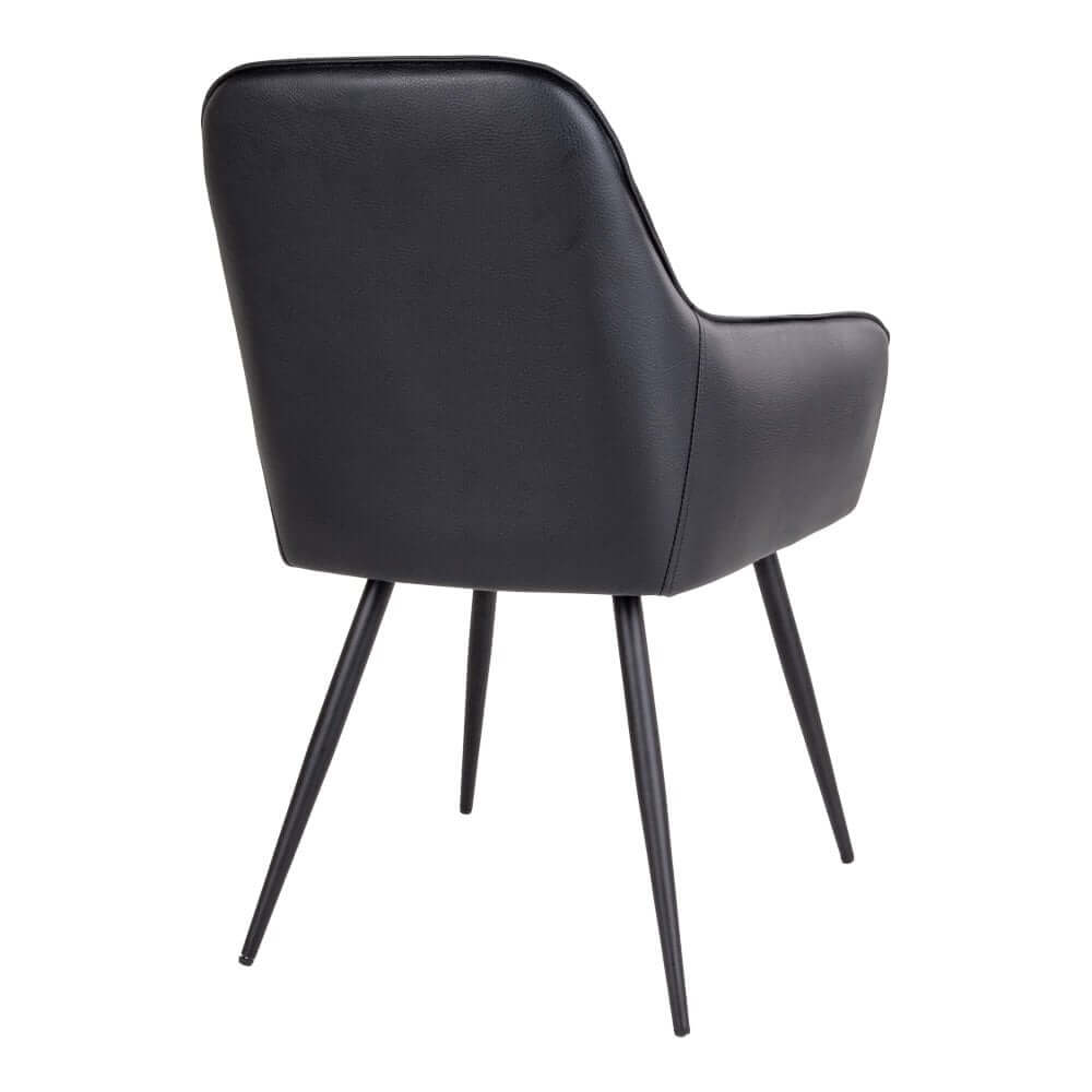 Harbo Dining Chair - PU, Steel, Black - Set of 2 - House Nordic ApS