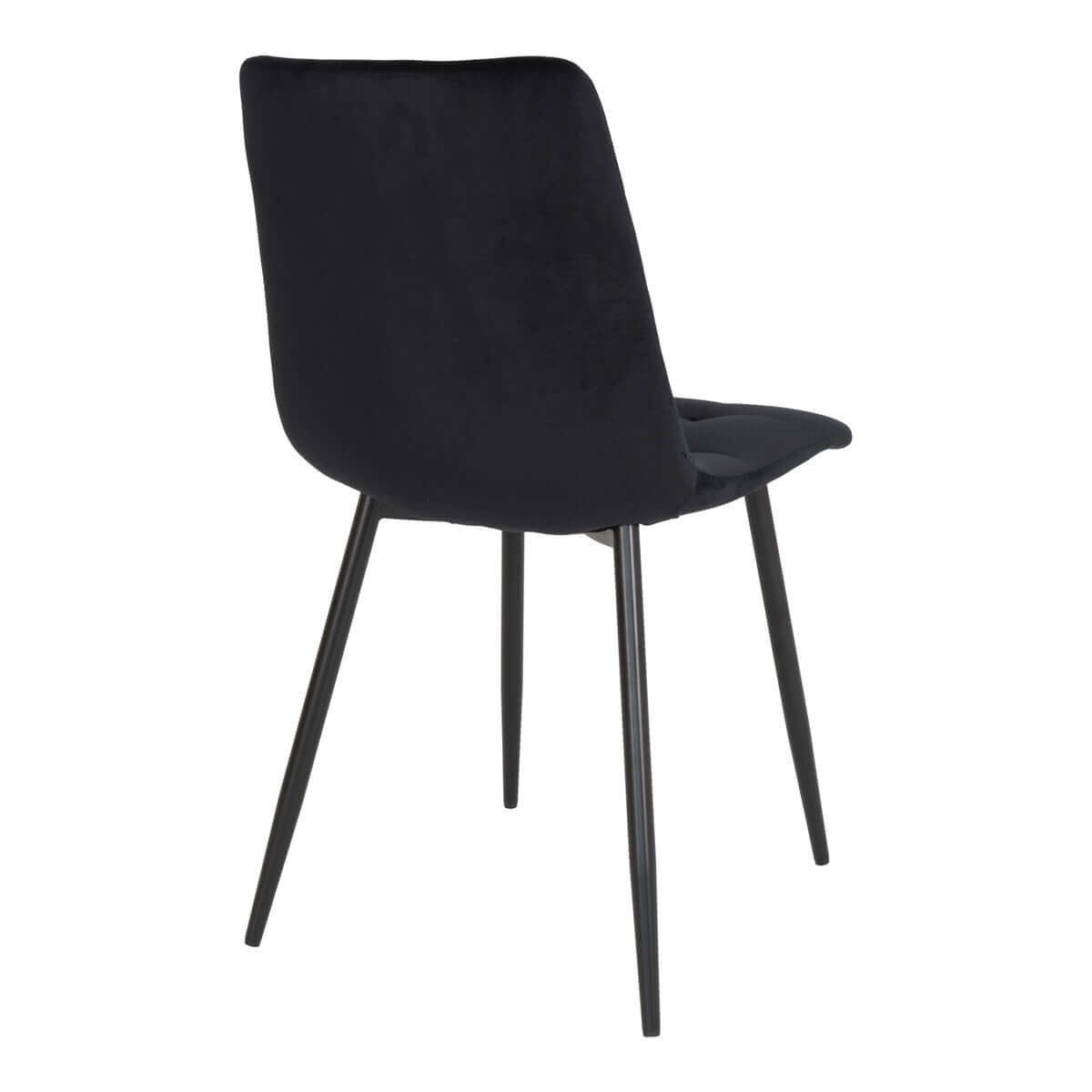 Middelfart Dining Chair - Polyester Velvet, Steel, Black - Set of 2 - House Nordic ApS