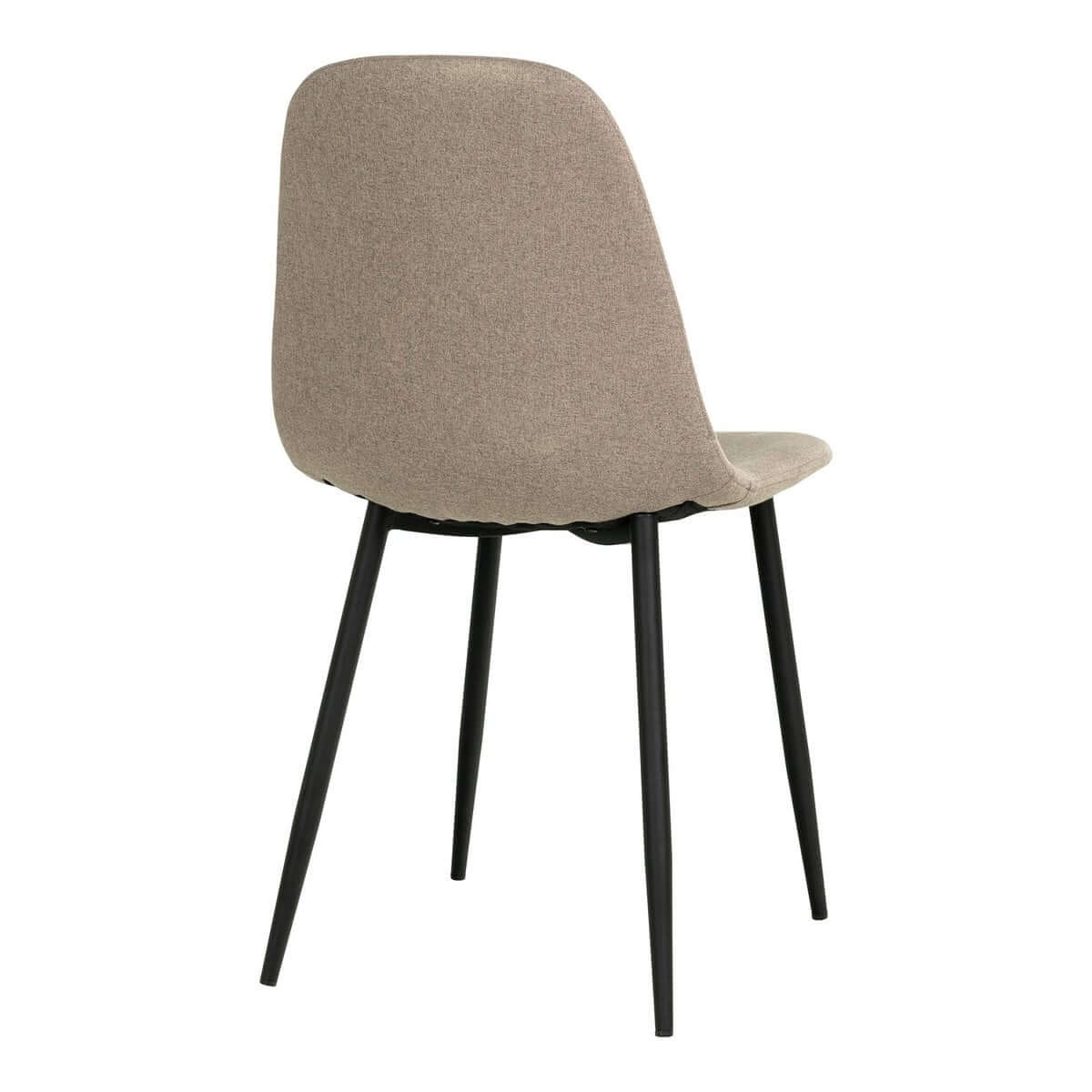 Stockholm Dining Chair - Stone, Polyester, Black Metal Legs - Set of 2 - House Nordic ApS