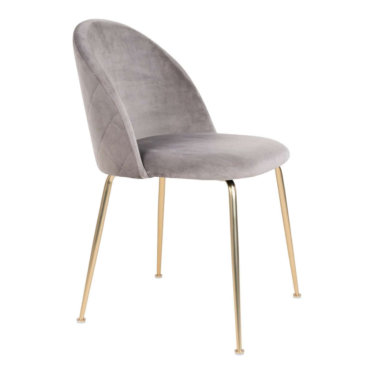 Geneve Dining Chair - Velvet, Steel, Grey - Set of 2 - House Nordic ApS
