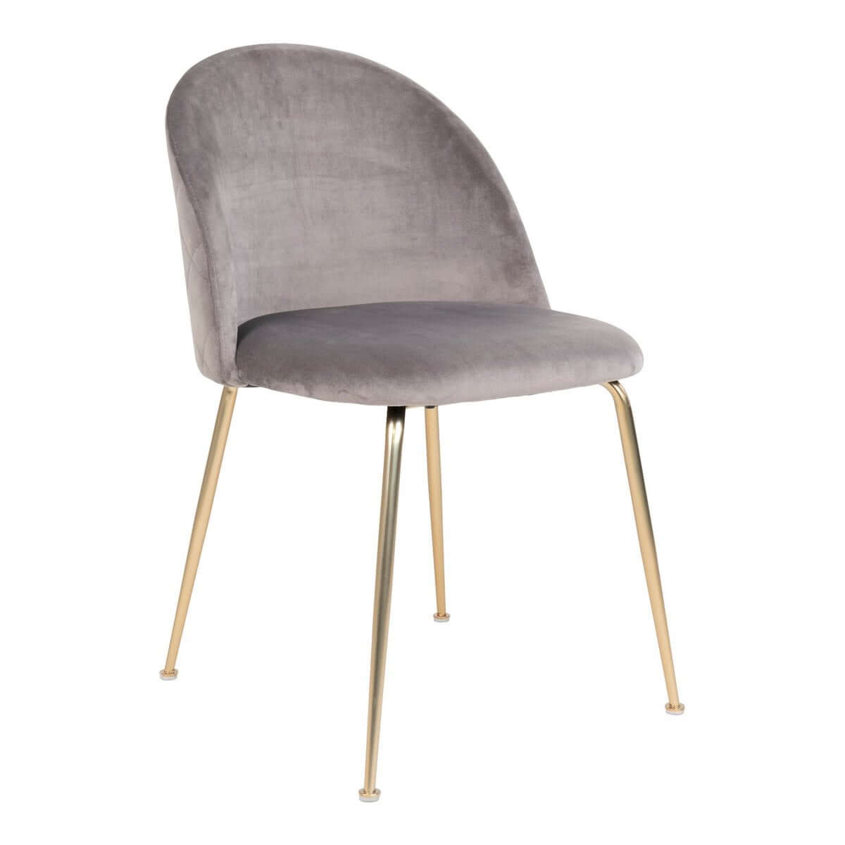 Geneve Dining Chair - Velvet, Steel, Grey - Set of 2 - House Nordic ApS