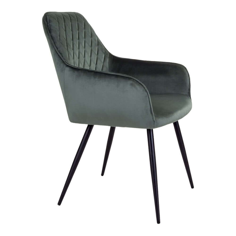 Harbo Dining Chair - Velvet, Steel, Green - Set of 2 - House Nordic ApS