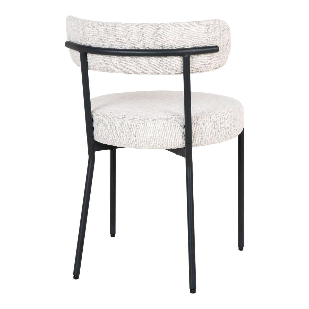 Badalona Dining Chair - White Bouclé, Black Legs - Set of 2 - House Nordic ApS