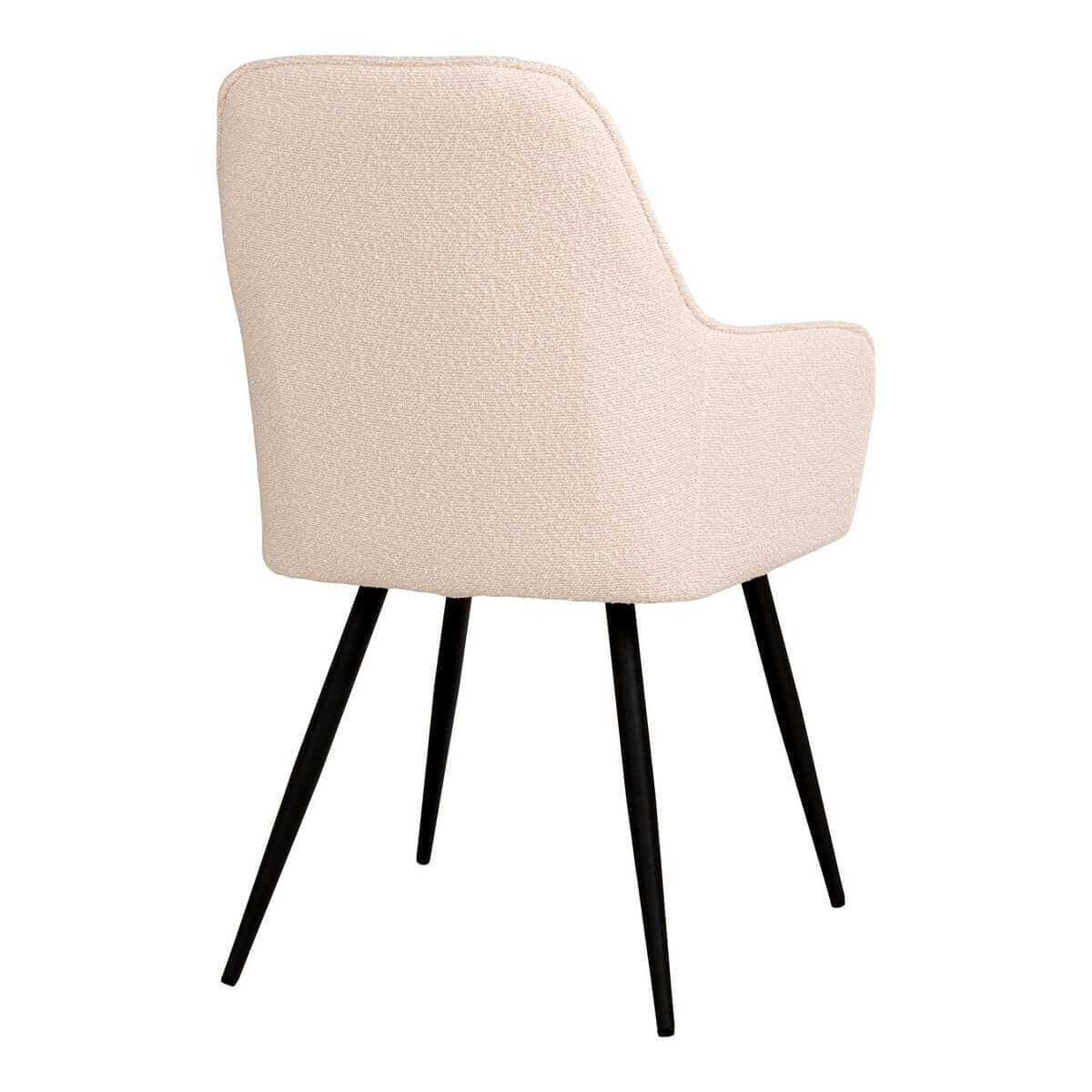 Harbo Dining Chair - White Bouclé, Black Legs - Set of 2 - House Nordic ApS