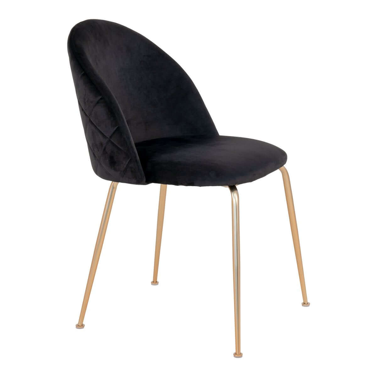 Geneve Dining Chair - Velvet, Steel, Black - Set of 2 - House Nordic ApS